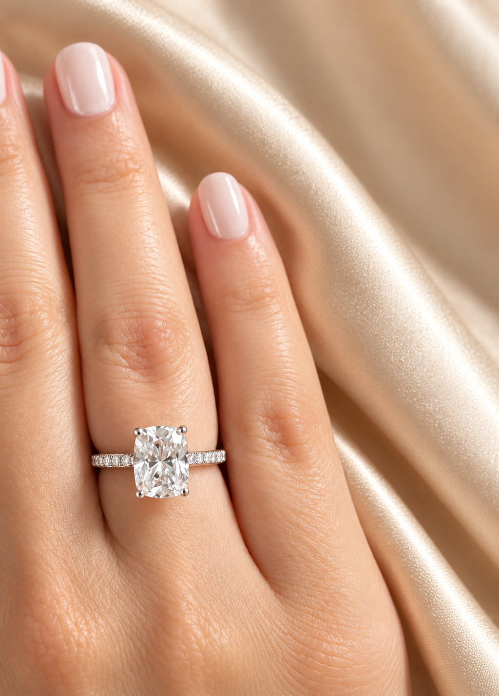 Empress Cushion-Cut Moissanite Ring