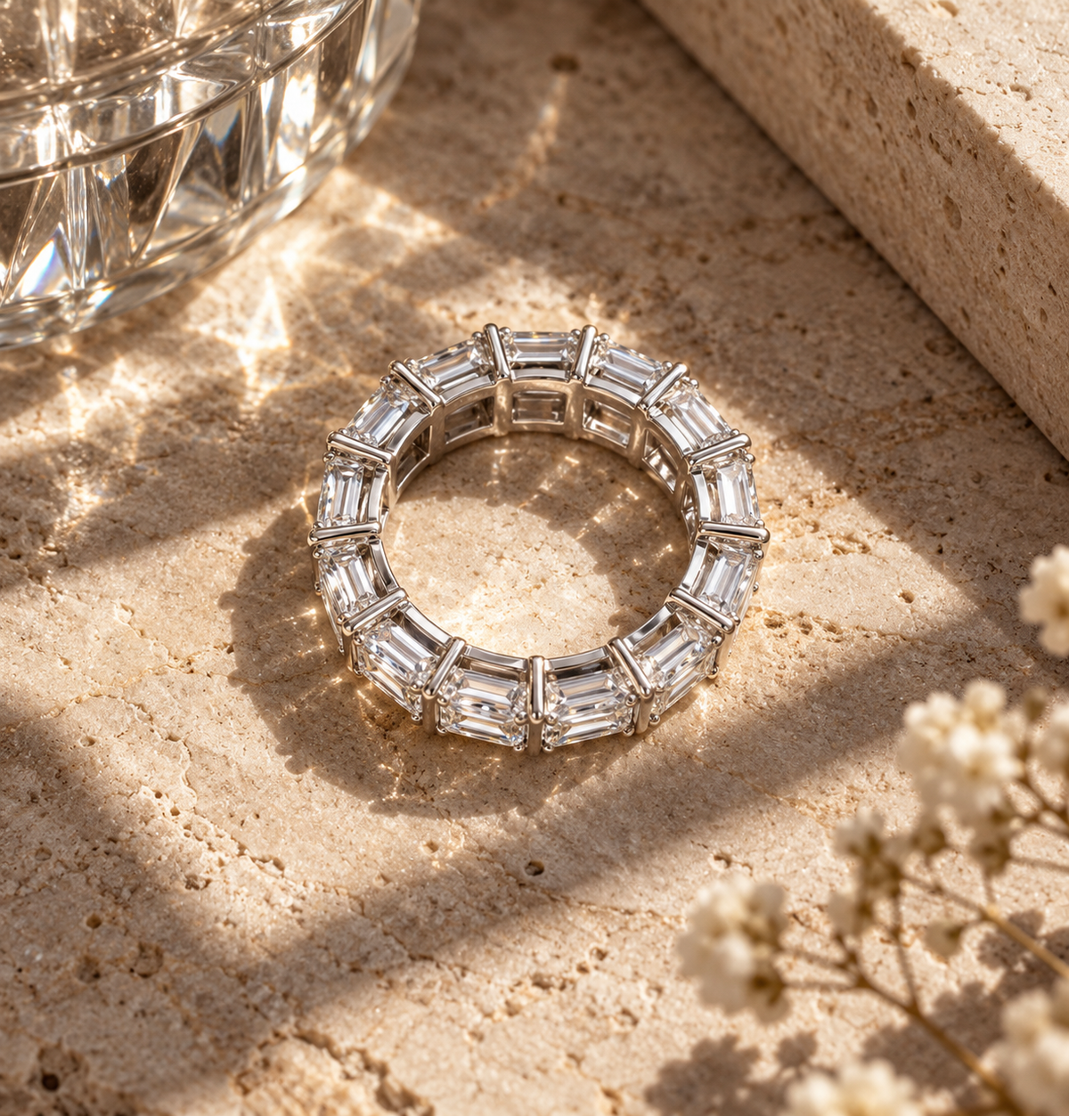 Pear-Cut Moissanite Eternity Ring