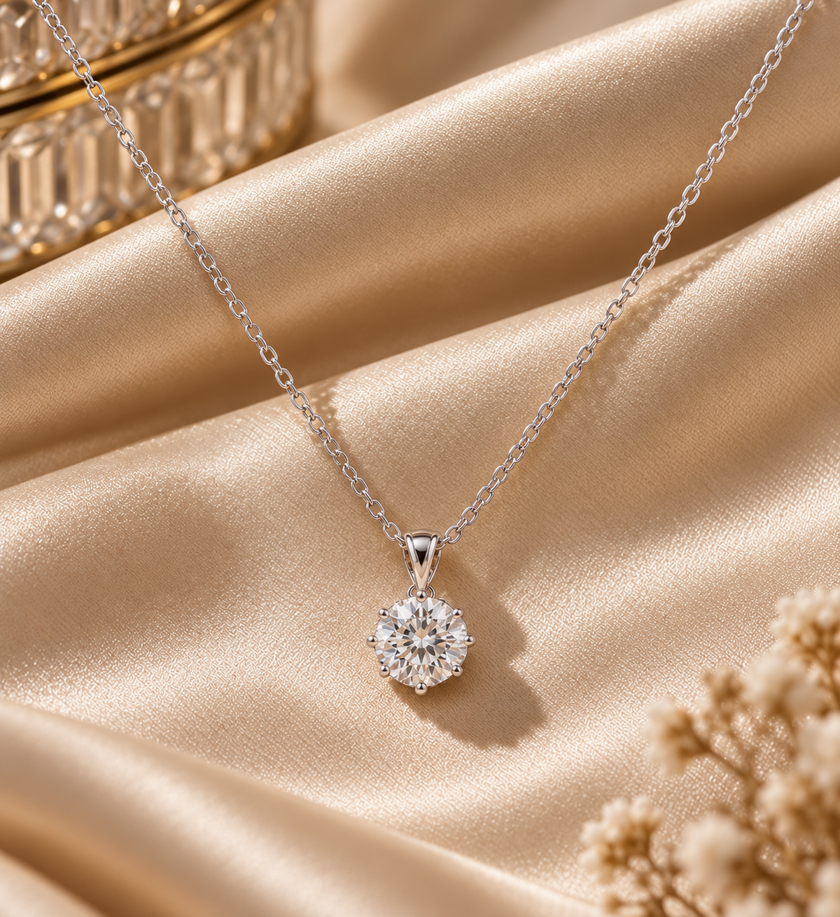 Blossom Solitaire Moissanite Pendant