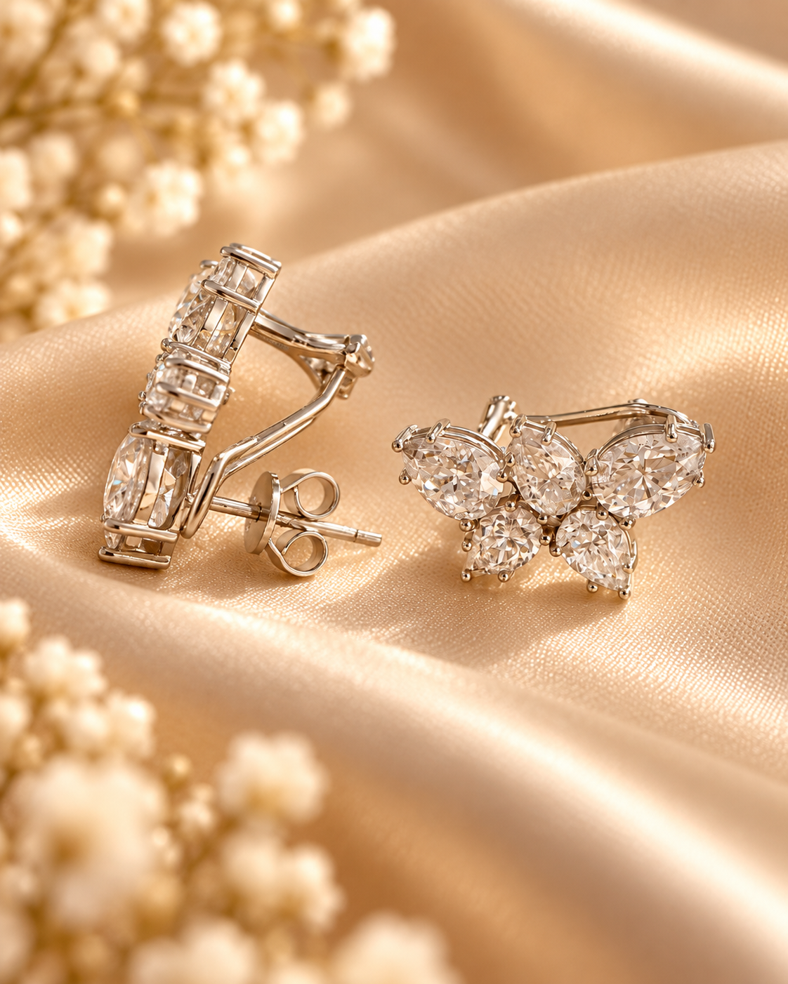 Butterfly Moissanite Ear Climbers
