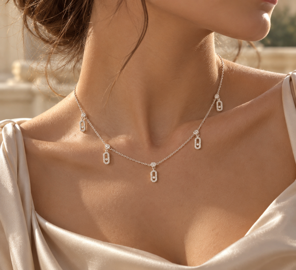 Celeste Moving Stone Zircon Necklace