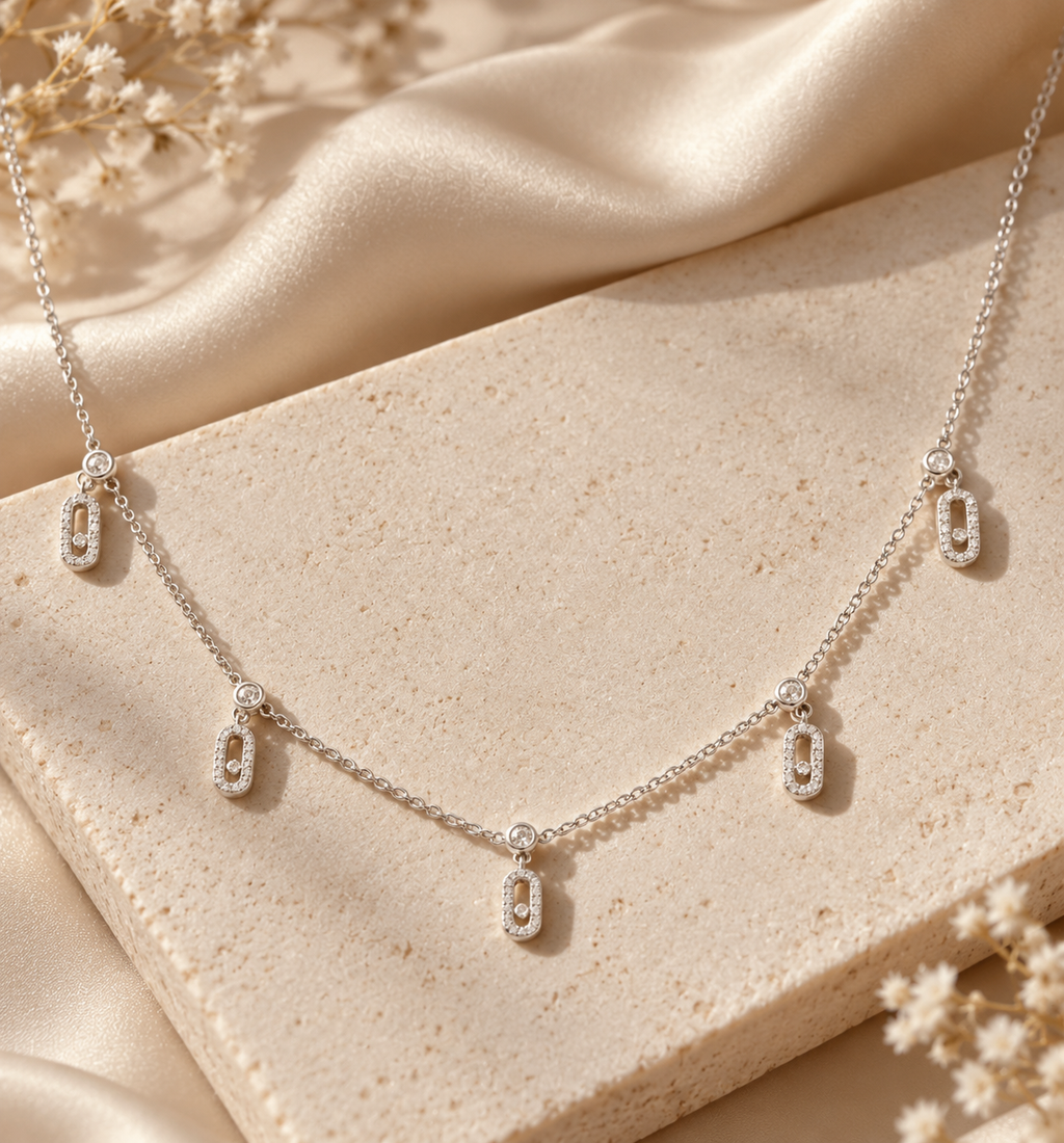 Celeste Moving Stone Zircon Necklace