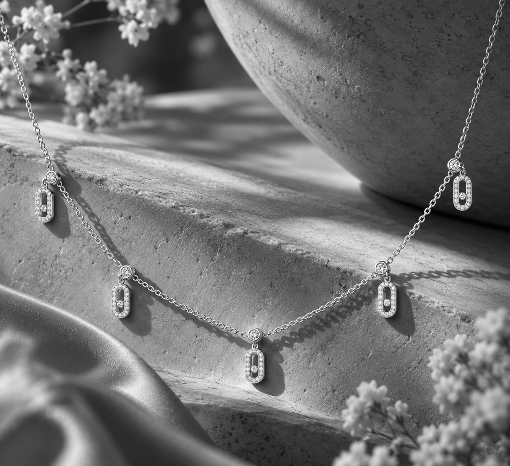 Celeste Moving Stone Zircon Necklace