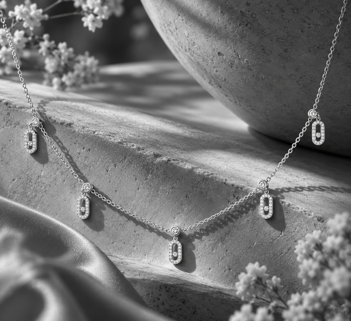 Celeste Moving Stone Zircon Necklace