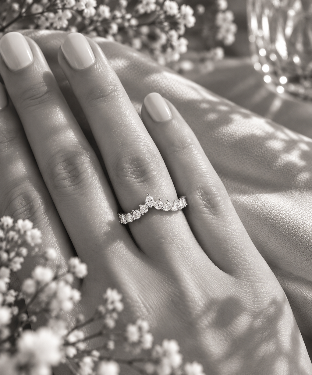 Crown Moissanite Band