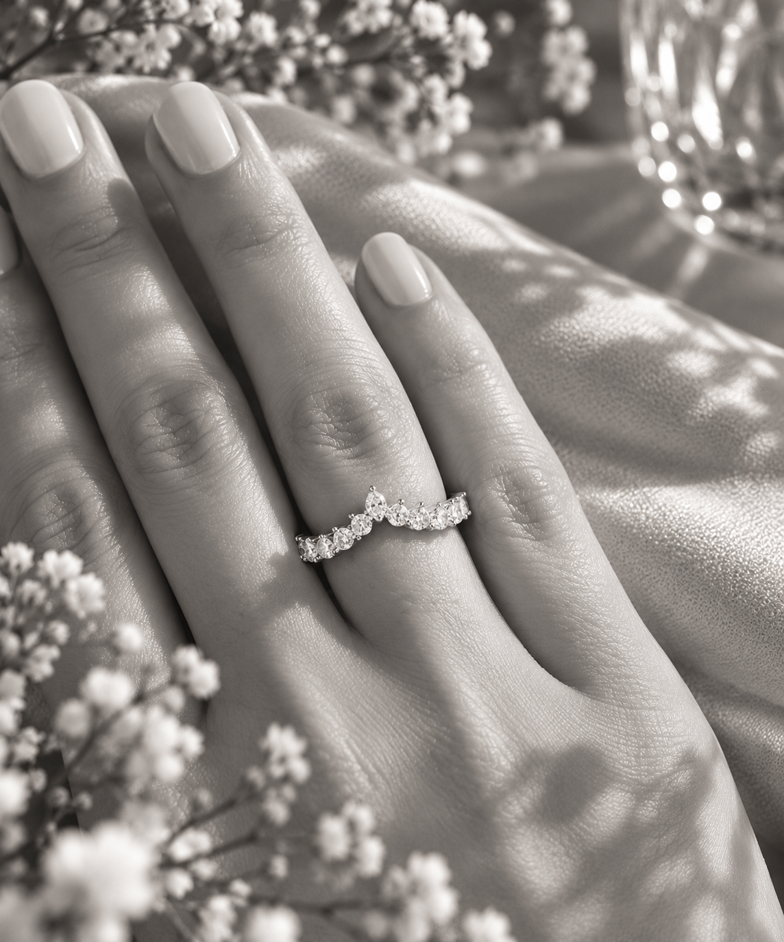 Crown Moissanite Band