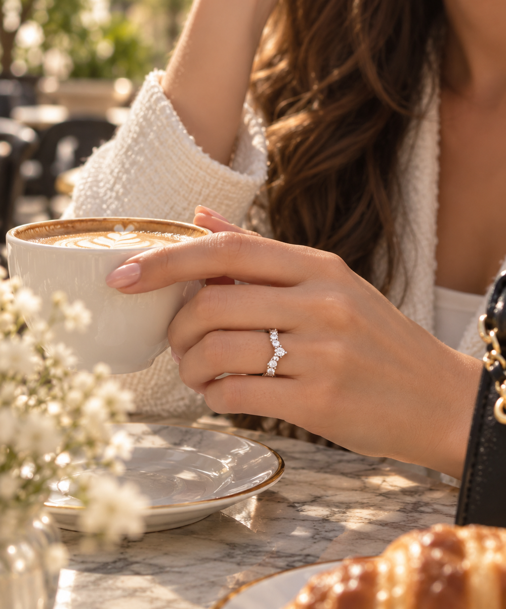 Crown Moissanite Band