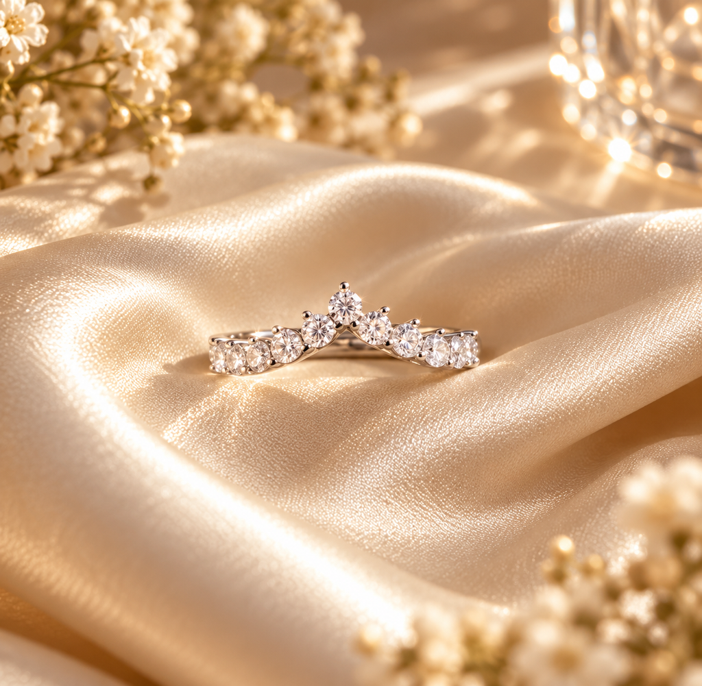 Crown Moissanite Band