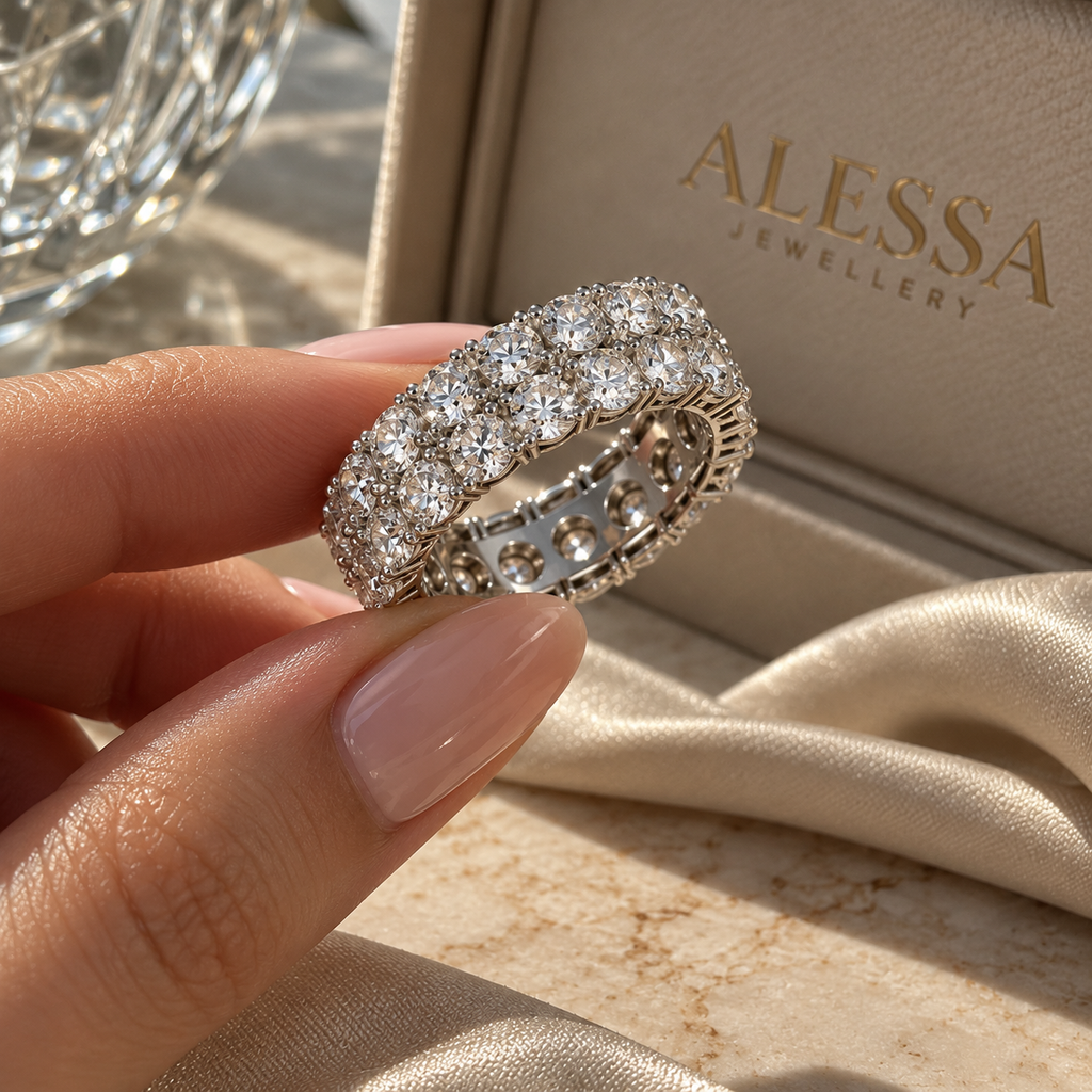 Imperial Double-Row Moissanite Eternity Ring