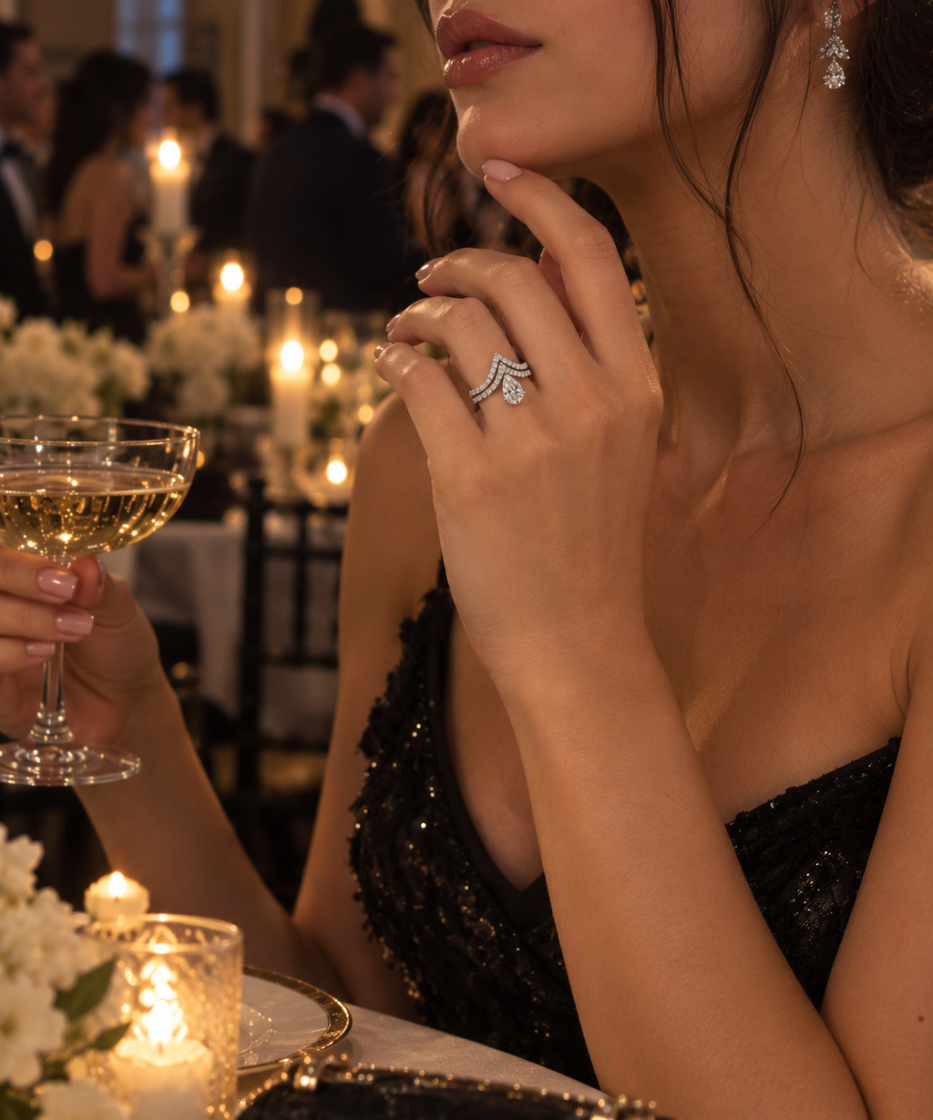Pear Élan Moissanite Bridal Ring Set