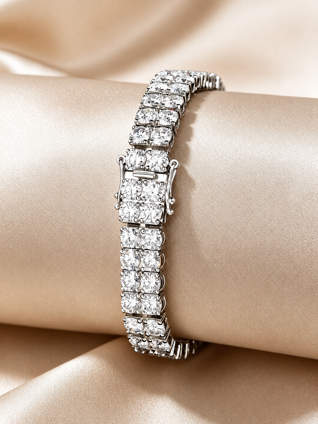 Double Row 3mm Moissanite Tennis Bracelet