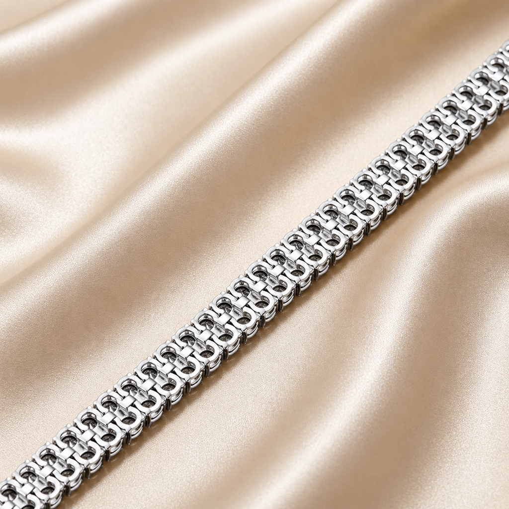 Double Row 3mm Moissanite Tennis Bracelet