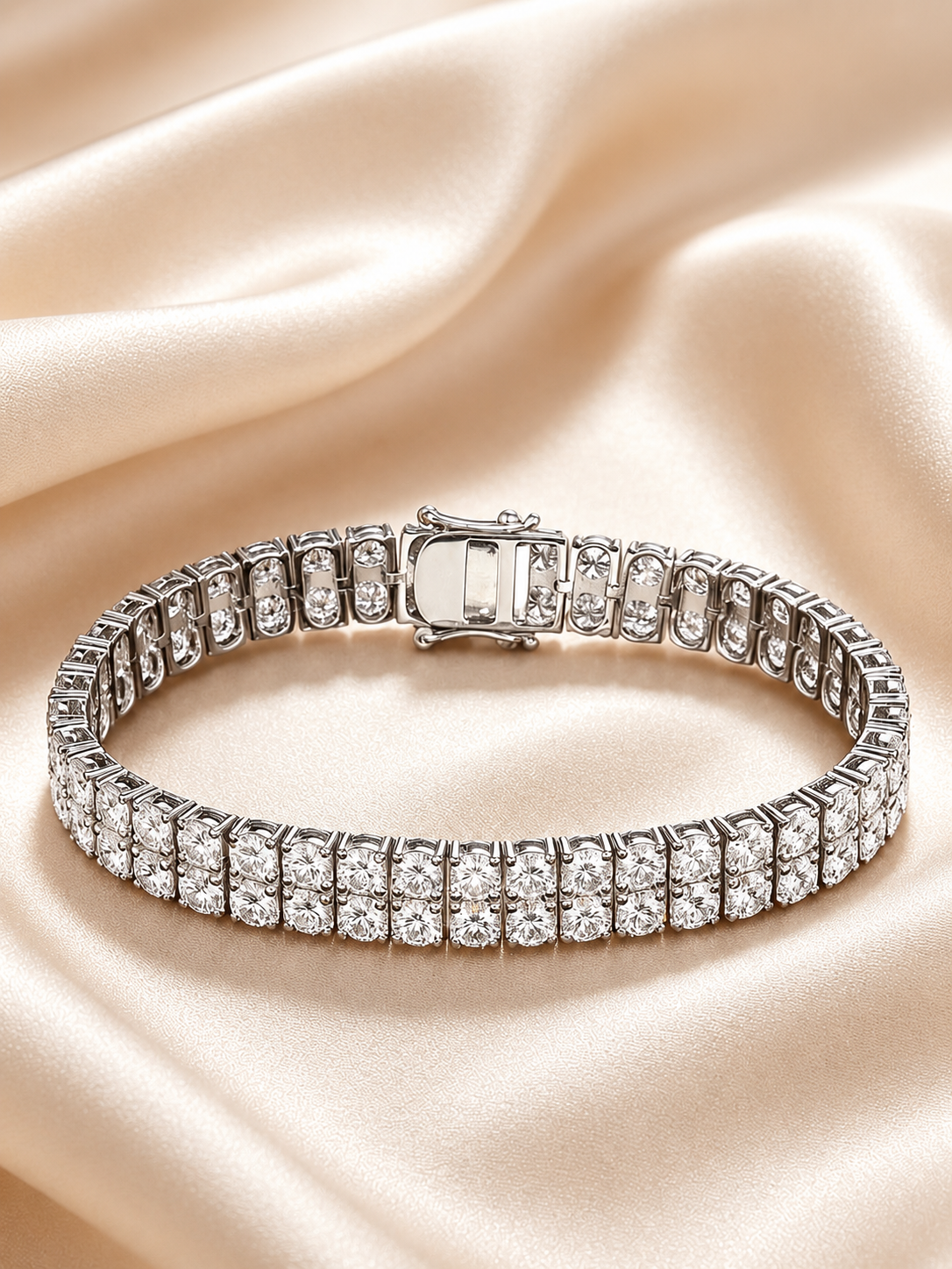 Double Row 3mm Moissanite Tennis Bracelet