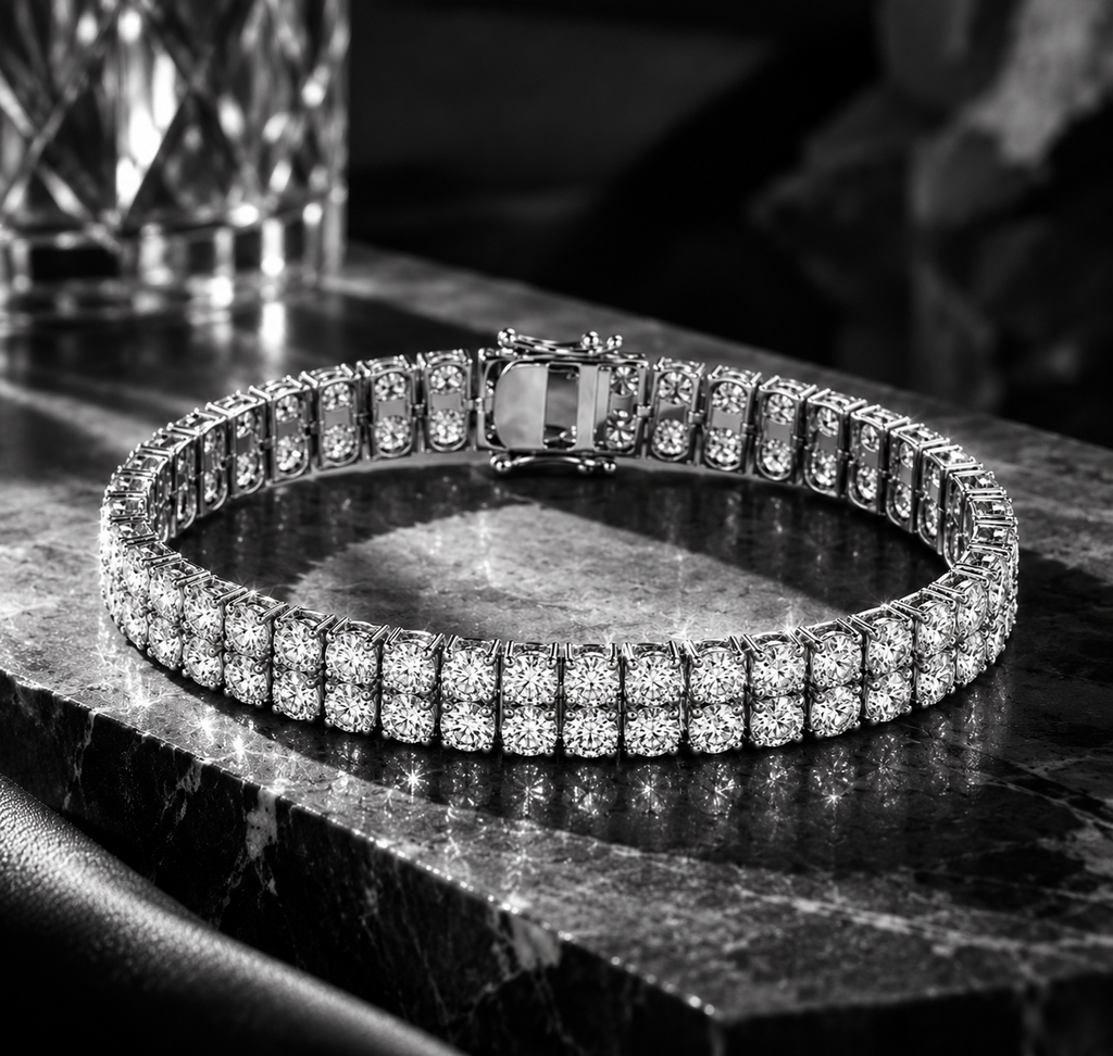 Double Row 3mm Moissanite Tennis Bracelet