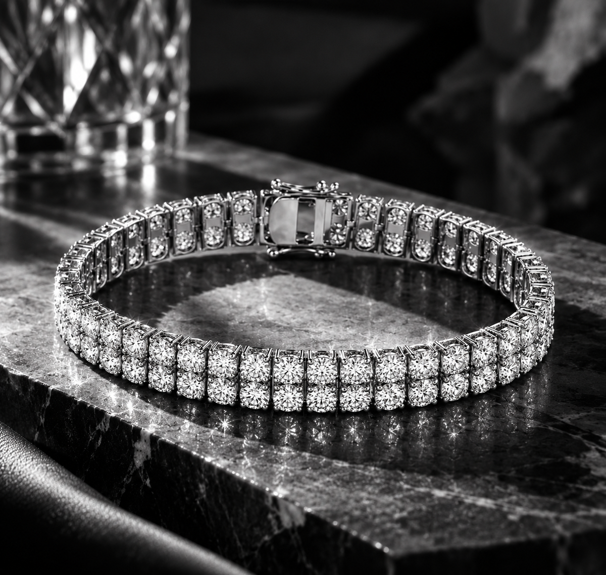 Double Row 3mm Moissanite Tennis Bracelet