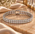 Double Row 3mm Moissanite Tennis Bracelet