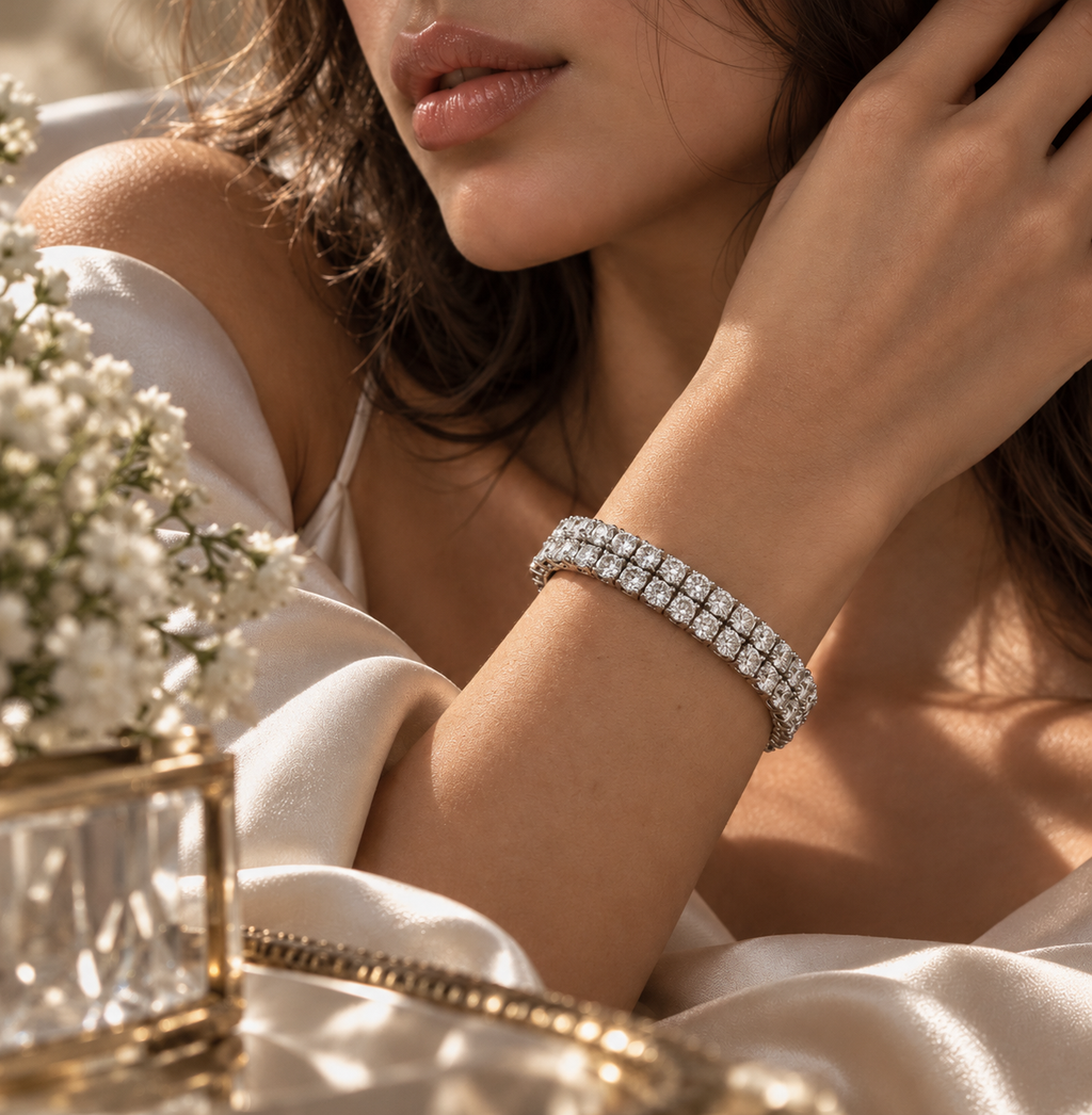 Double Row 3mm Moissanite Tennis Bracelet