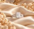 Elara Emerald-Cut Moissanite Ring Set