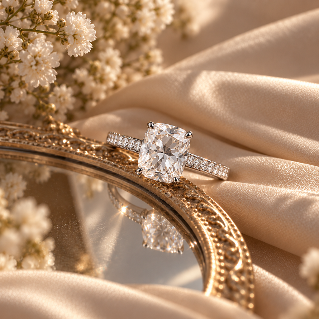 Empress Cushion-Cut Moissanite Ring