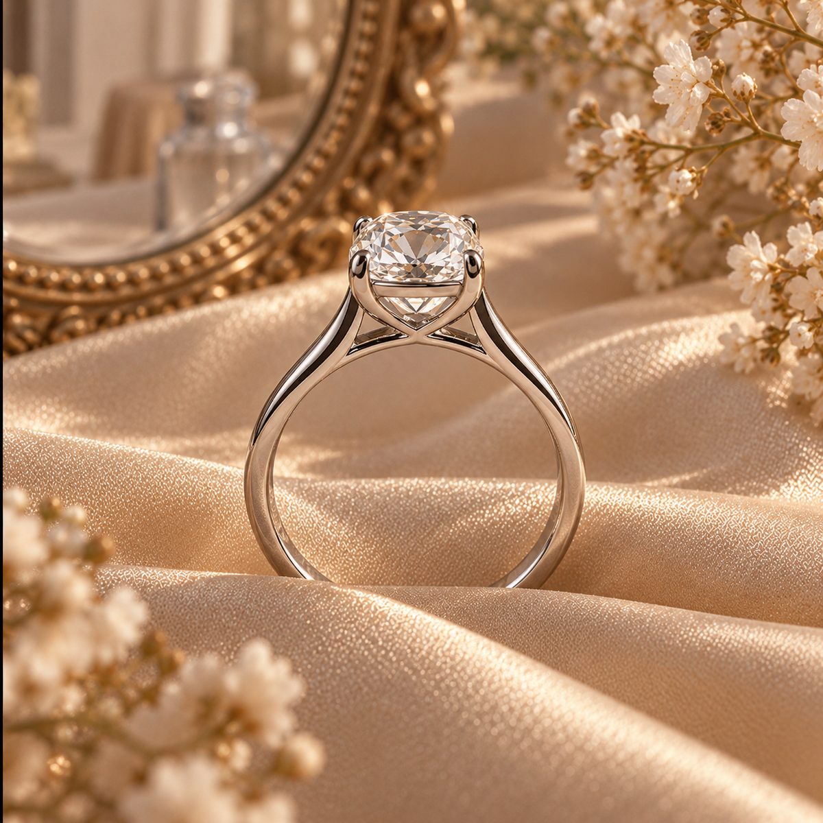 Empress Cushion-Cut Moissanite Ring