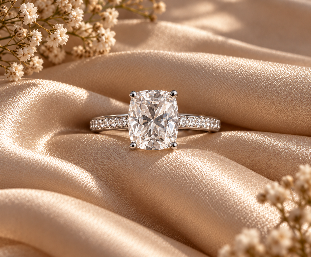 Empress Cushion-Cut Moissanite Ring