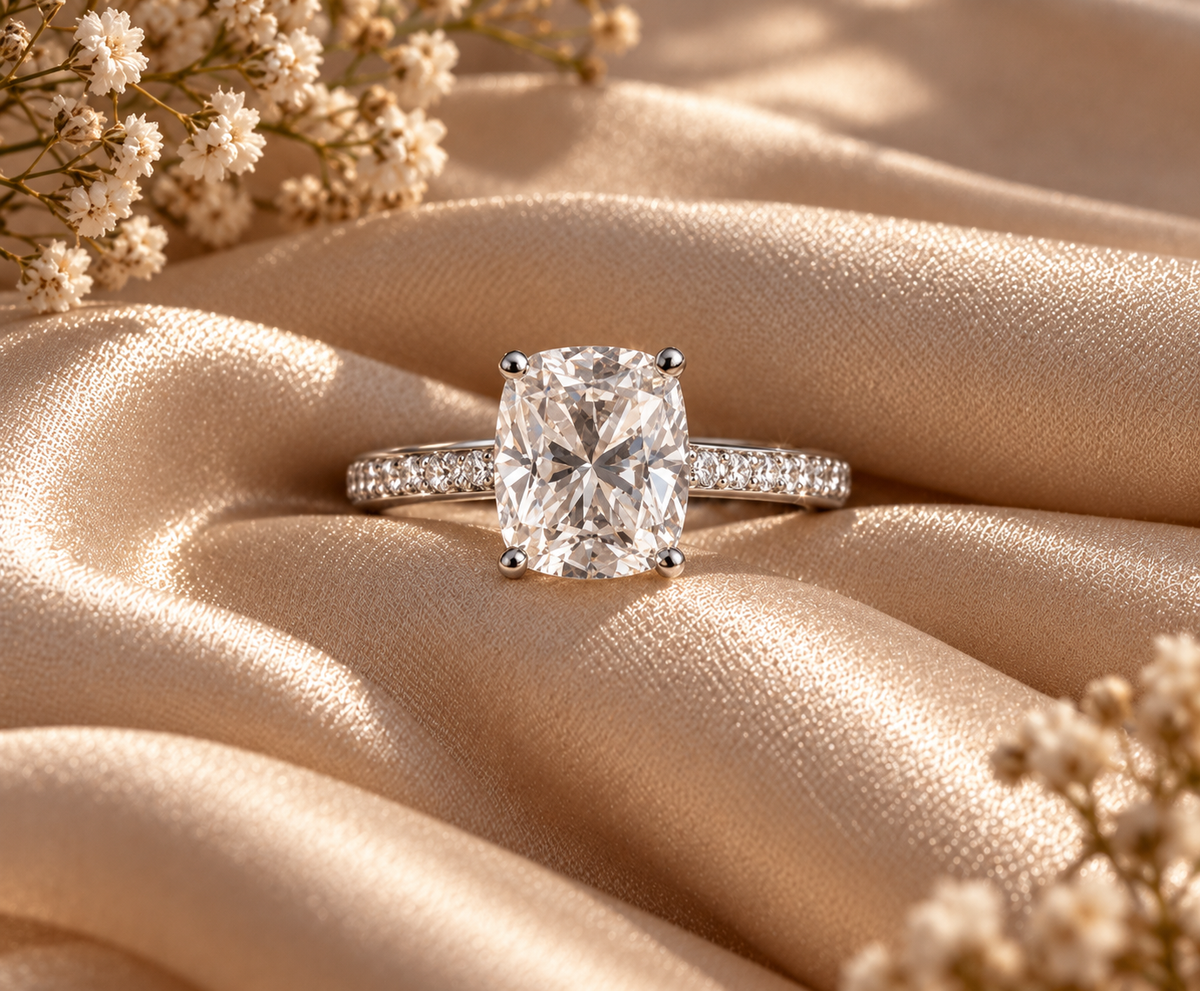 Empress Cushion-Cut Moissanite Ring