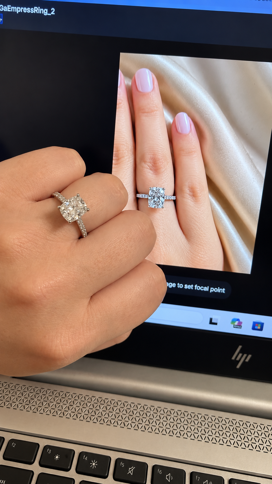Empress Cushion-Cut Moissanite Ring