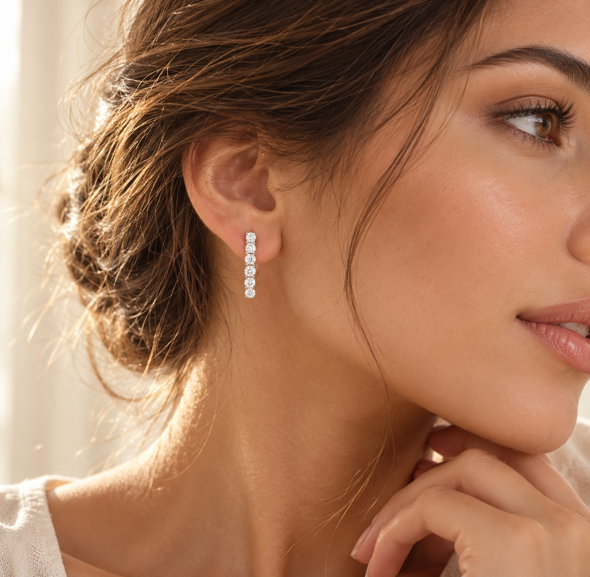 Eterna Moissanite Hoop Earrings