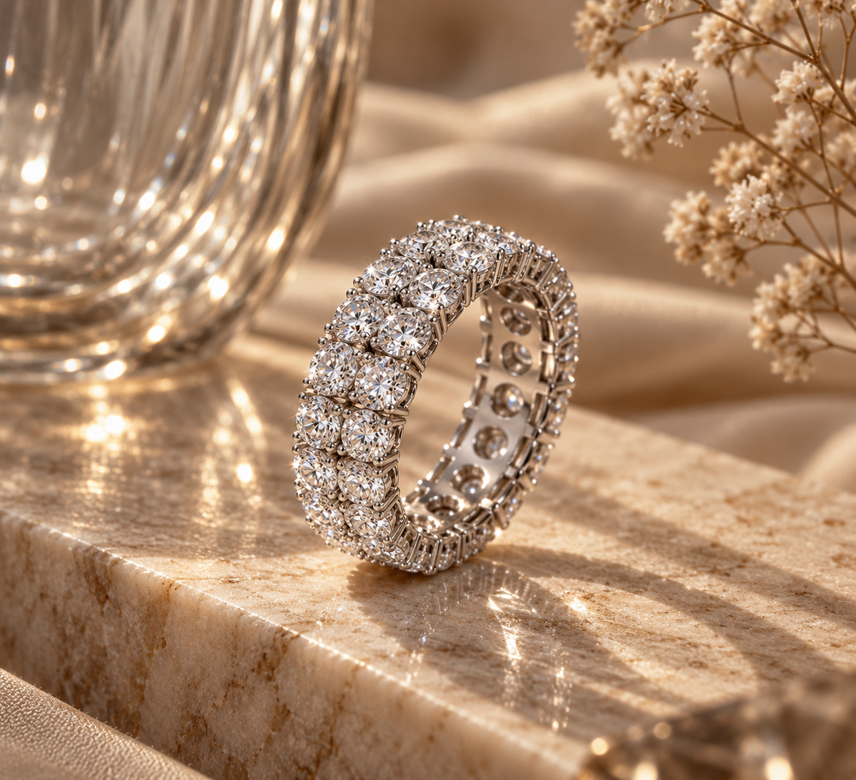 Imperial Double-Row Moissanite Eternity Ring