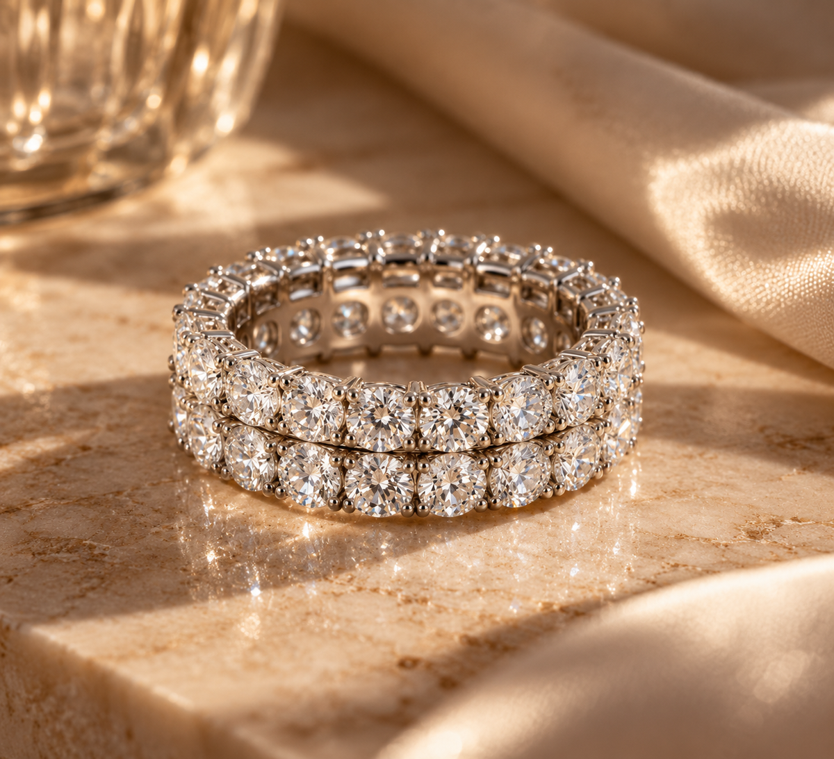 Imperial Double-Row Moissanite Eternity Ring