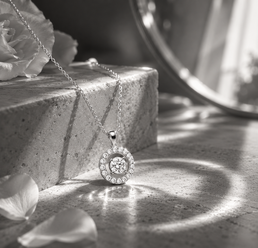 Everyday Halo Moissanite Necklace