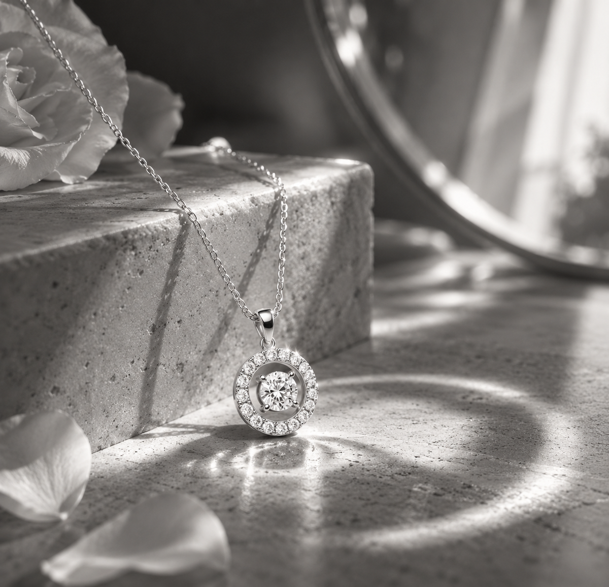 Everyday Halo Moissanite Necklace