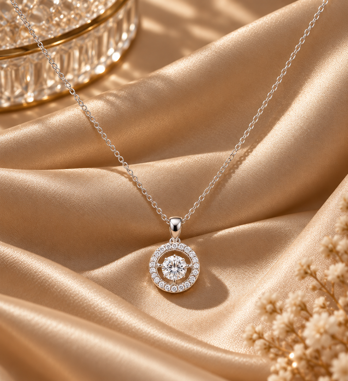 Everyday Halo Moissanite Necklace