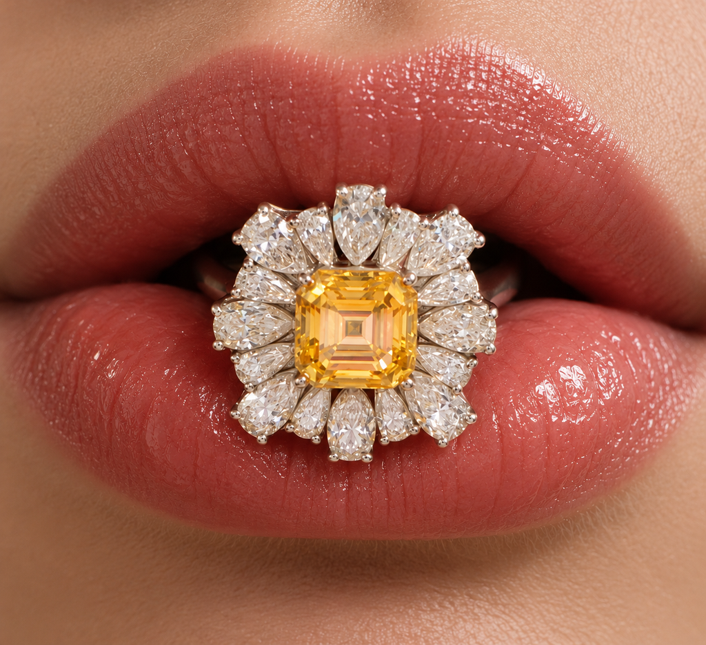 Golden Bloom Moissanite Ring