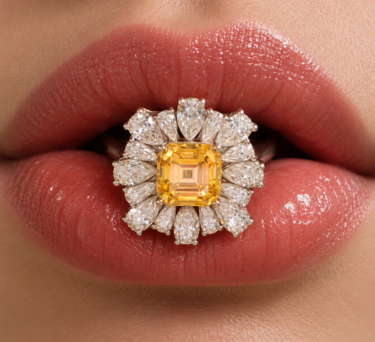 Golden Bloom Moissanite Ring