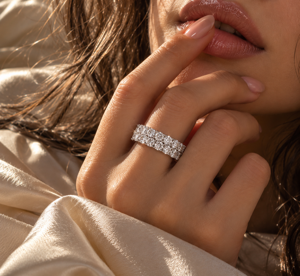 Imperial Double-Row Moissanite Eternity Ring