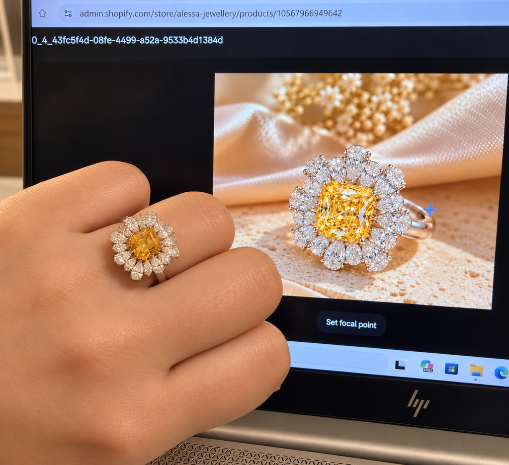 Golden Bloom Moissanite Ring