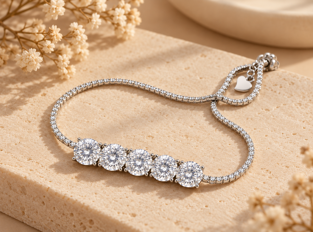 Lilly Five-Stone Moissanite Bracelet