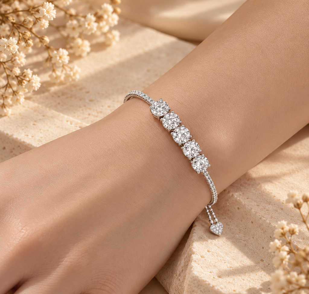 Lilly Five-Stone Moissanite Bracelet