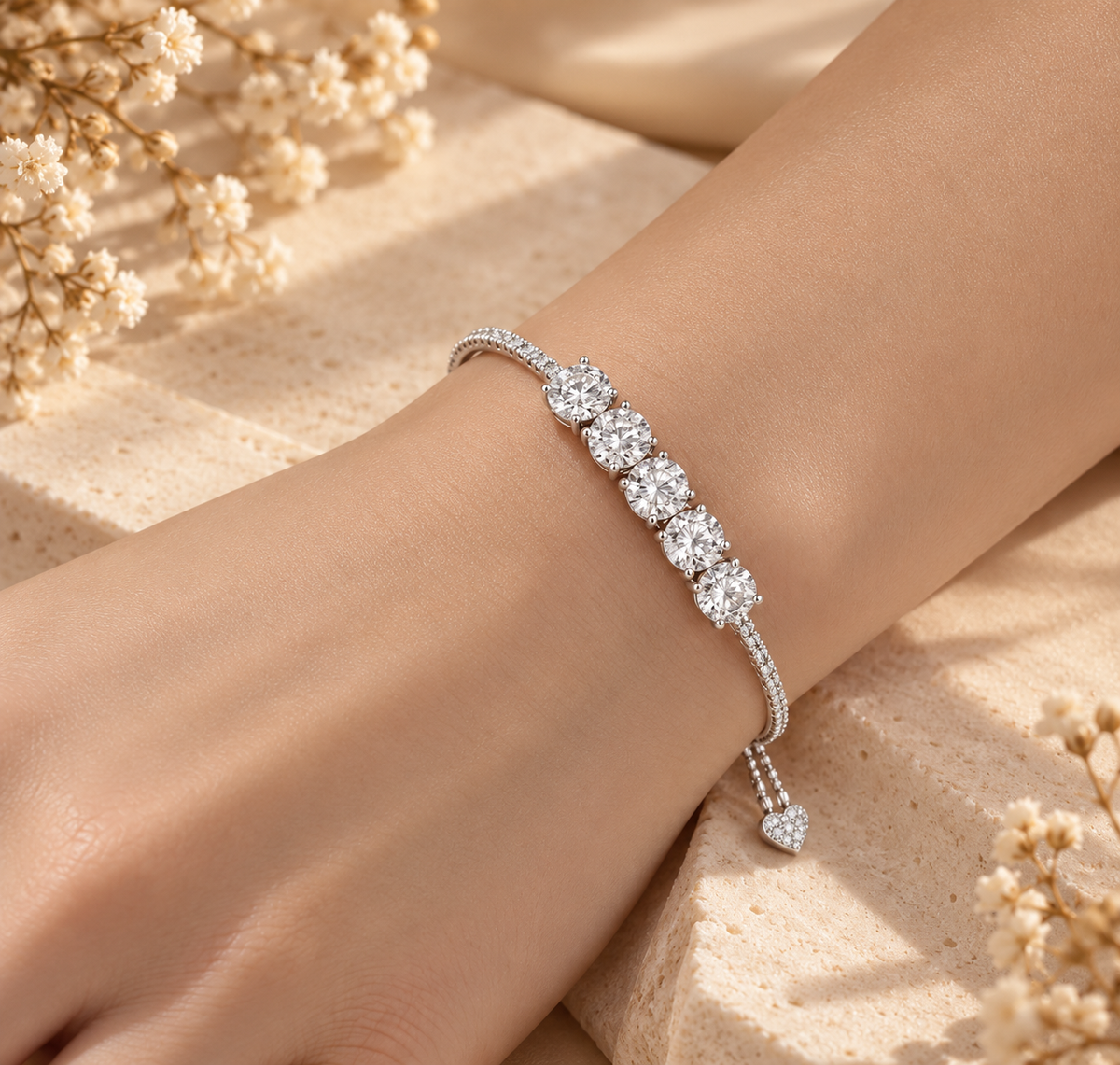 Lilly Five-Stone Moissanite Bracelet