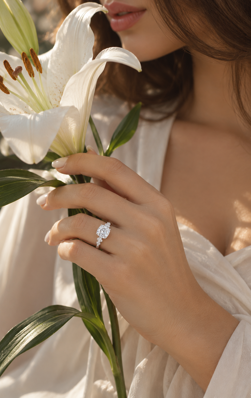Lily Cushion-Cut Moissanite Ring