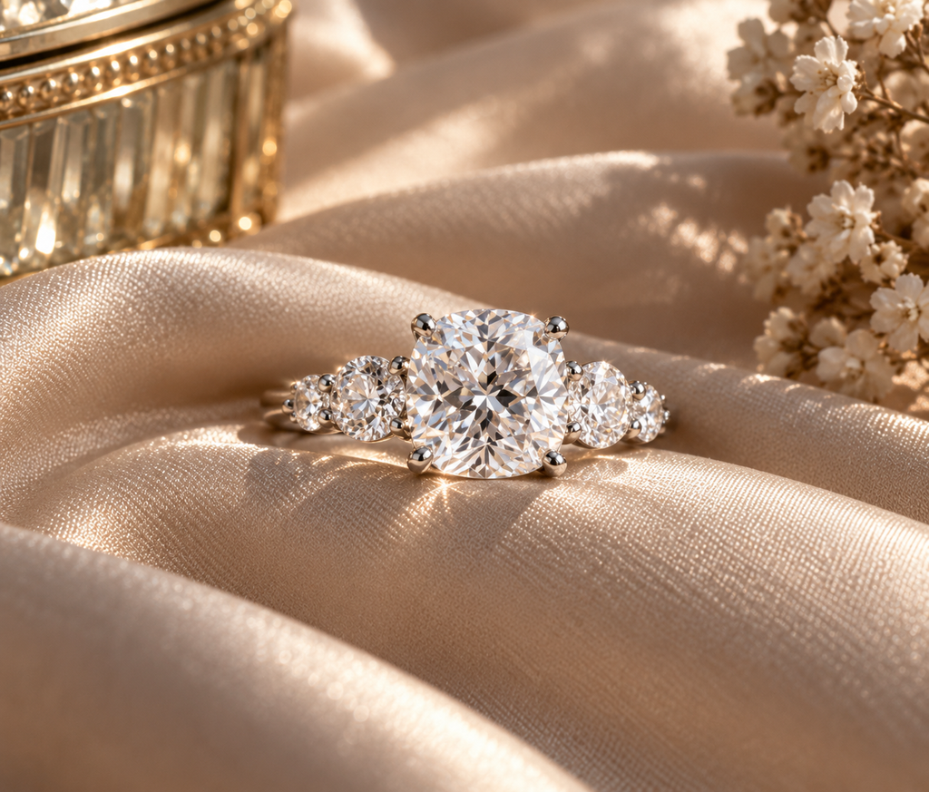Lily Cushion-Cut Moissanite Ring