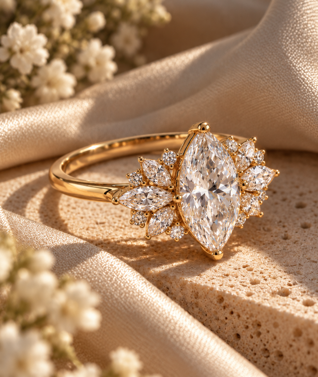 Marquise Moissanite Ring
