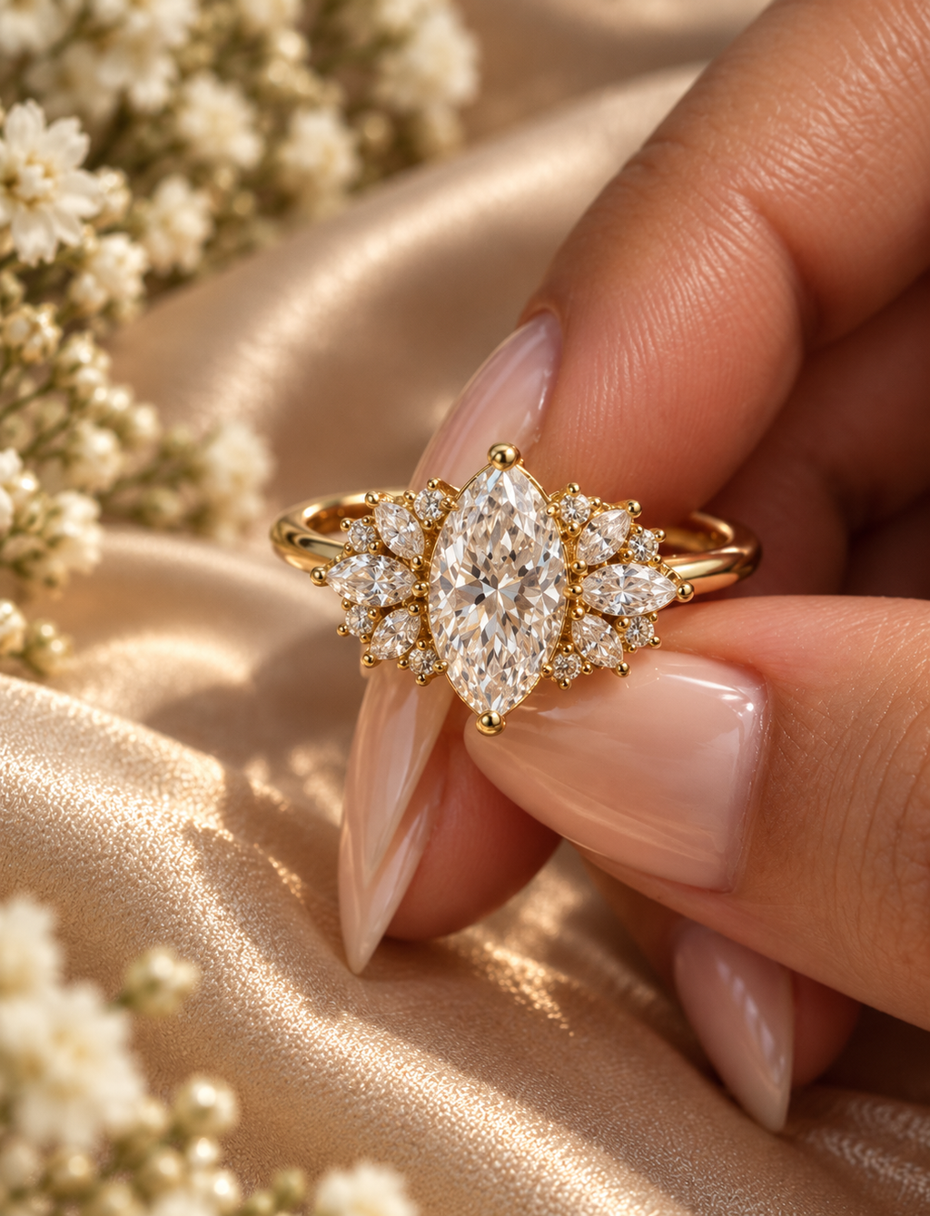 Marquise Moissanite Ring