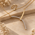 Moon Moissanite Drop Necklace
