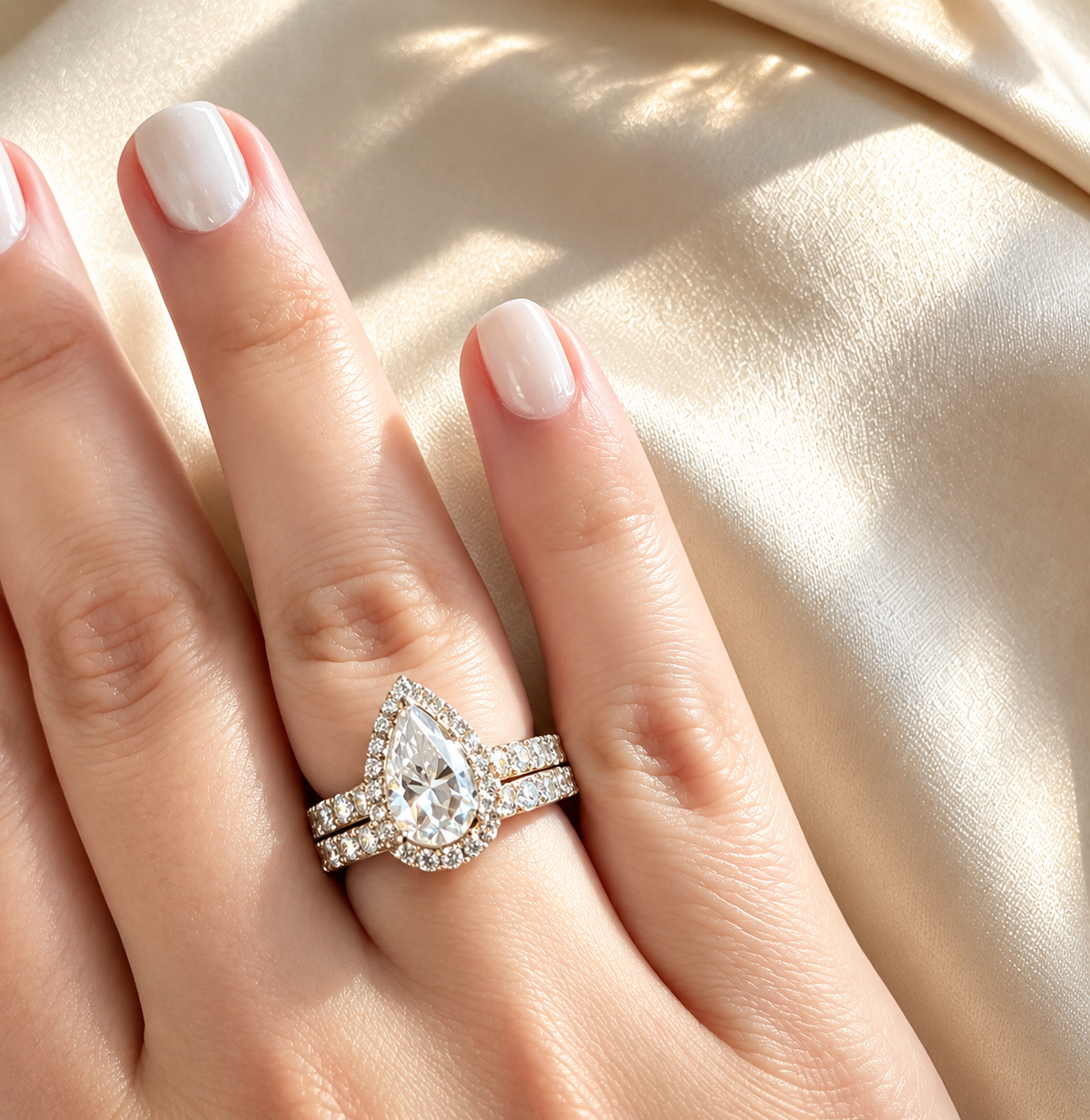 Noor Pear-Cut Moissanite Ring Set