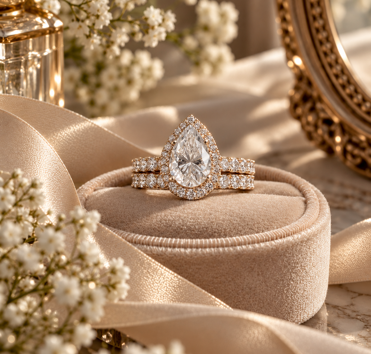 Noor Pear-Cut Moissanite Ring Set