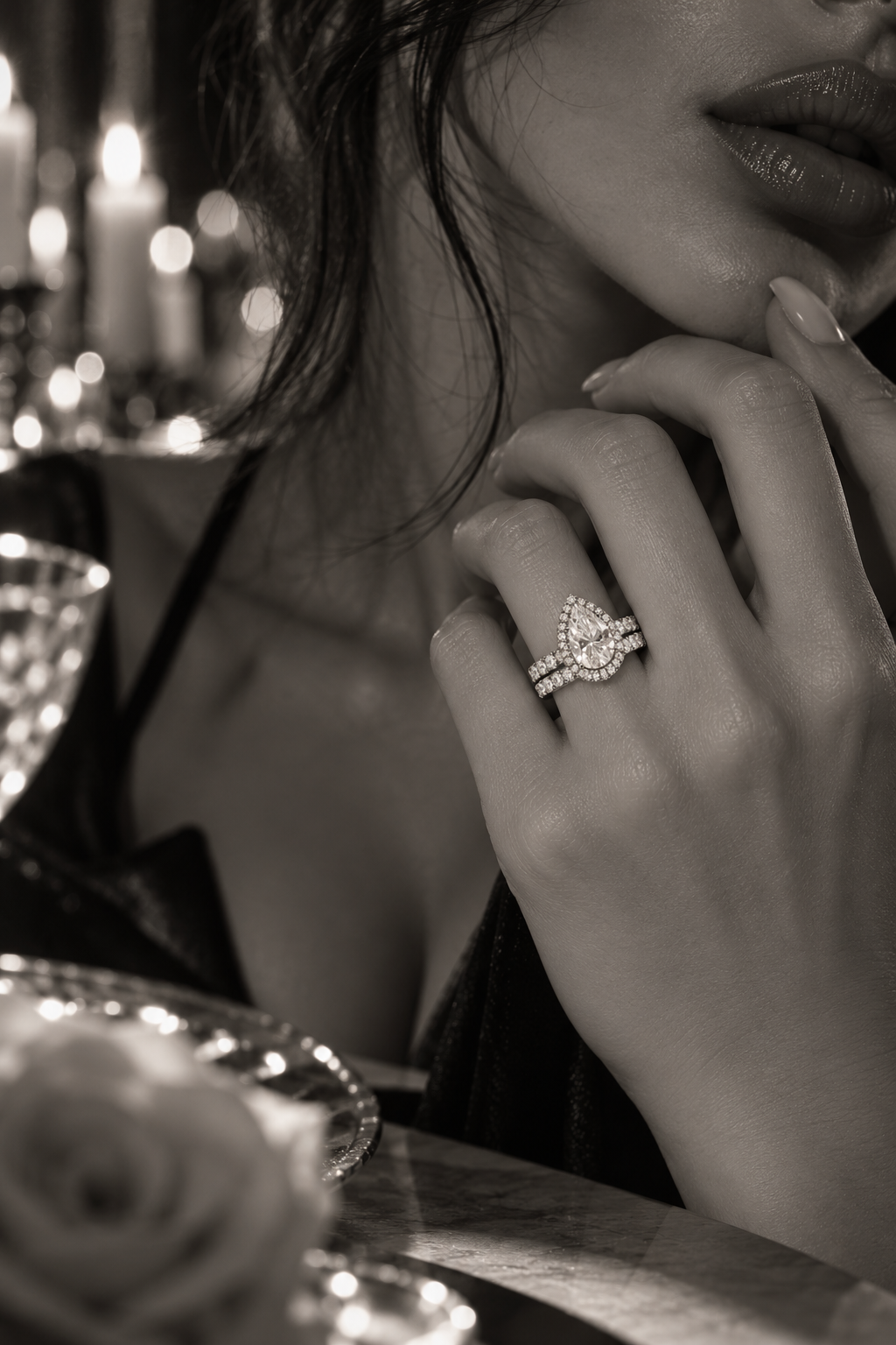 Noor Pear-Cut Moissanite Ring Set