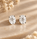 Oval-Cut Moissanite Stud Earrings