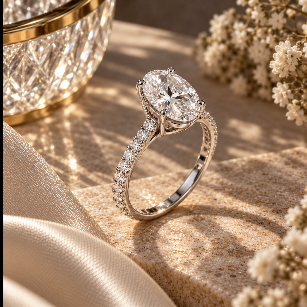Glow Oval-Cut Moissanite Ring